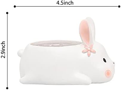 Succulent Planter Pot,Mini RABIT Modern Minimalist White for Office,Desk,Window House Balcony Landscape Creative Decorative Flower Pot....