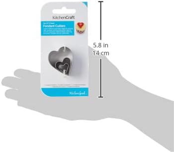 KitchenCraft Sweetly Does It Fondant Cutters, Heart Shaped, Stainless Steel, Set of 3...