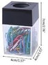 Pink Magnetic Paper Cilp Dispenser Holder Clear Acrylic Paper Clip Organizers with Magnetic Top for Desk Cute Office Binder Clip, Hair Clip,Paper ...