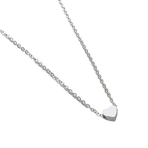 Simple Choker Heart Pendant Necklace for women (silver)...