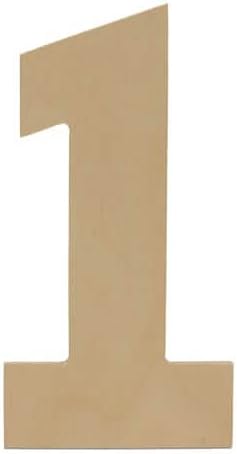 Woodpeckers Wooden Number 1 Cutouts 8" - Birch Wood - Jumbo Numbers for Wall Decor, Crafts, Parties & Home Decor - Pack of 1...