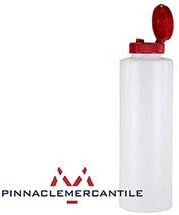 Pinnacle Mercantile Condiment Squeeze Bottles with Flip Top Hinged RedCap 16 oz Set of 5 (Perfect for Condiments, Sauces, Dressings, BBQ, Ketchup)...