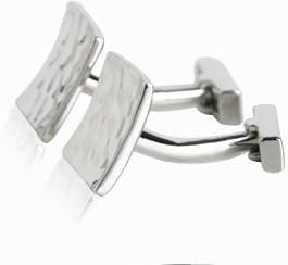 Hammered Silver Designer Cufflinks with Presentation Gift Box | Rustic Cuff Links Shiny Hammered Effect with Travel Box Perfect Unisex Gift...