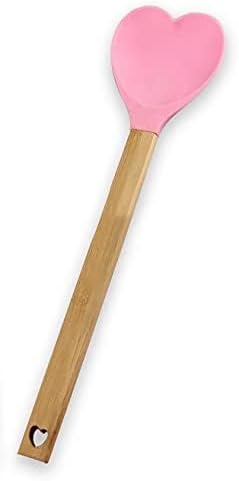 Generic Heart shaped silicone spatula – baking,stirring,pastry,kitchen utensil spoon – bamboo handle - meaningful kitchen gift idea – housewarming...