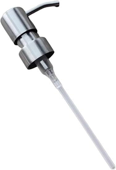 Silver Stainless Steel Minimalist Style Liquid Soap Dispenser for Bathroom Kitchen, Foam Nozzle Pump Bottle Press Head - Stainless Steel A Counter...