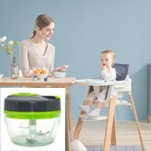 3 in 1 Manual Food Processor Vegetable Chopper dicer for onions garlic fruit nuts Hand Pull String Cutter Slicer Strip Cutter BPA FREE,2 cup,Gray...