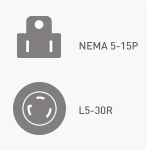 10 Gauge l5-30r to 5-15p, 20 Inch 10AWG Power Cord Plug Adapter 15Amp 5-15P Male to 30Amp L5-30R Female with Twist Lock...