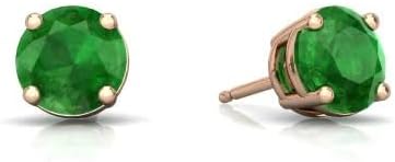 18K Rose Gold 3 Set Created Emerald Sapphire Round Necklace, Earrings And Tennis Bracelet Plated...