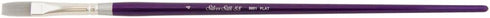 Silver Brush Limited 8801-4 Silver Silk 88 Silver Synthetic Flat Brush for Oil Paintings, Size 4, Long Handle...