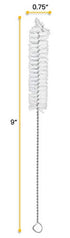 EISCO 12PK Bristle Cleaning Brushes with Fan-Shaped Ends, 9" - Twisted Stainless Steel Wire Handle - Ideal for 0.6" - 0.8" Diameter Tubes, Bottles...