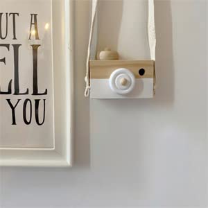 Baby Toy Wooden Mini Camera Toy, Baby Kids Cute Mini Sharpe Toy, Neck Hanging Photographed Props for Baby Toddlers Children Kids' Room Hanging Dec...