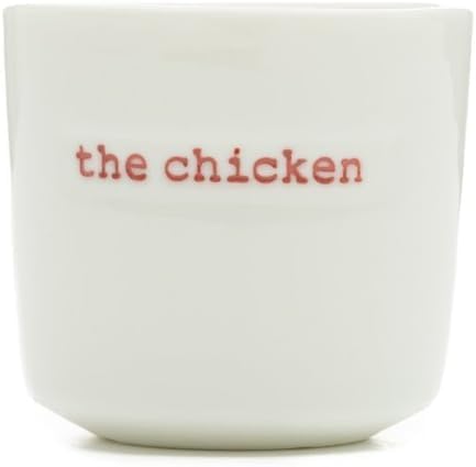 Word Range - Ceramic Set of 4 Egg Cups - Gift Boxed - What Came First the Chicken or the Egg...