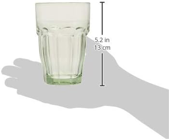 Bormioli Rocco Rock Bar 12.5 oz. Long Drink Stackable Tempered Beverage Glasses for Cold Drinks, Water, and Cocktails, Set of 6, Mint Green...