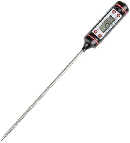 Digital Stainless Cooking Thermometer with Instant Read, Long Probe, LCD Screen, Anti-Corrosion, Best for Food, Meat, Grill, BBQ, Milk, and Bath W...