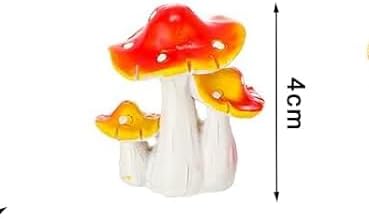 Mushroom Garden Accessories Miniatures Fairies Gnome Figures Resin Garden Mushroom House Figures Fake Pond Lawn Bridge Figurines Terrarium Ornamen...