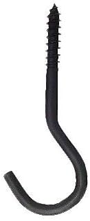 TD Designs Utility Hook 4" Wrought Iron Black Heavy Duty Ceiling Wall Hooks Screw in (3 Pack)...