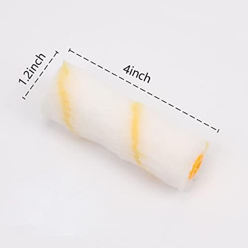 10 Packs Paint Roller Refill Covers, 4 Inch 1/2 Inch Nap Woven Micro-Fiber Paint Roller, Small Roller Brushes Replacement Set Home Paint Tool Kit ...
