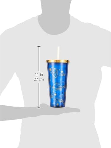 Spoontiques Harry Potter Acrylic Foil Cup with Straw, 20oz - Metallic Locking, Double Wall Insulated, BPA Free - Constellations...