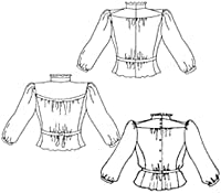 Folkwear Gibson Girl Blouse #205 High Collar Ladies Shirt Top 1900's Reproduction Sewing Pattern (Pattern Only) folkwear205...