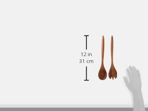 Lipper International Acacia Oblong Salad Servers, 12" Long, One Pair...