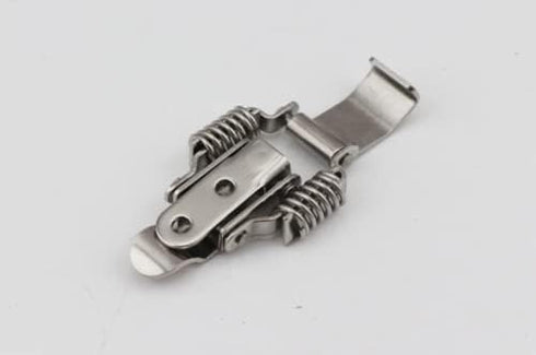 Stainless Steel All in one Double spring Locking Latch hasps Chest Toggle Catch Clasp Furniture Hardware Accessories w/Screws (2, M)...