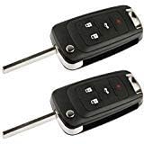 Key Fob Keyless Entry Remote Flip Shell Case & Pad fits Buick, Chevy, GMC, Set of 2...
