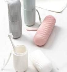 Capsule Shape Travel Toothbrush Toothpaste Case Holder Portable Toothbrush Storage Plastic Toothbrush Holder Random Colour...