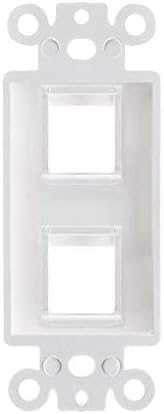 Cmple - 2 Port Decorator Wall Plate Insert, 1-Gang Keystone Wall Plate, Standard Keystone Jack Single Gang Wall Plate - White...