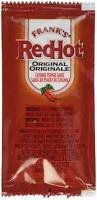 Frank's Red Hot Original Hot Sauce Packets .25 oz. - 25 ct...