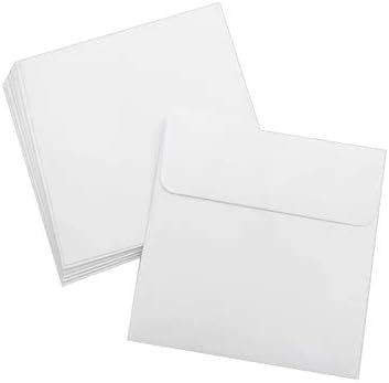 Square Envelopes Die Cut Greeting Envelopes Fits 5.5 x 5.5 Inch Cards, White 20 Pack, Bright White, 5.5x 5.5 Inches...
