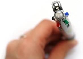Zebra Clip-On 1000, 4 Color 0.7 mm Ballpoint Multi Pen 0.5 mm Pencil, Silver Body (B4SA2-S)...