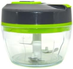 3 in 1 Manual Food Processor Vegetable Chopper dicer for onions garlic fruit nuts Hand Pull String Cutter Slicer Strip Cutter BPA FREE,2 cup,Gray...