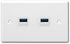 Halokny USB 3.0 Wall Plate,2 Port USB 3.0 Keystone Jack. USB 3.0 Female to Female Keystone.for Charging and Data Transfer, White(2Port USB 3.0)...
