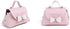 CheeseandU 6 Pack Exquisite Simple Bowknot Handbag with Handle Gift Box Beautiful Pink Leather Gift Bags with White Bow Decor Wedding Candy Box Bi...