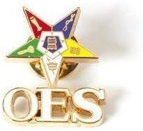 Eastern Star Shield Star with OES Letters - Order of the Eastern Star Lapel Pin...
