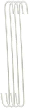 4-Pack 16Inch White Metal Hanging S Hooks - S Shaped Hook Heavy-Duty S Hooks, for Kitchenware, Pots, Utensils, Plants, Towels, Gardening Tools, Cl...
