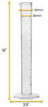 EISCO Plastic Graduated Cylinder, 100ml - Scientific Measuring Cylinder with Extra Stable Base - Polypropylene Plastic - Laboratory Quality, Autoc...