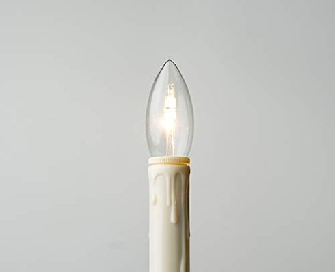 Set of Four Adjustable Height Battery Operated LED Window Candles with Daily Timer Ivory Candle Stick. (Antique Bronze)...