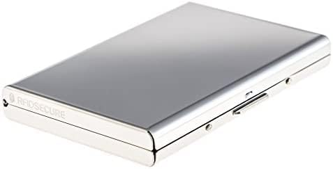 SCYORK Rfid Blocking Stainless Steel Card Holder Case,Ultra-slim Metal Brushed Steel RFID Blocking Wallet, Slim Anti-Scan Contactless Keyless Cred...