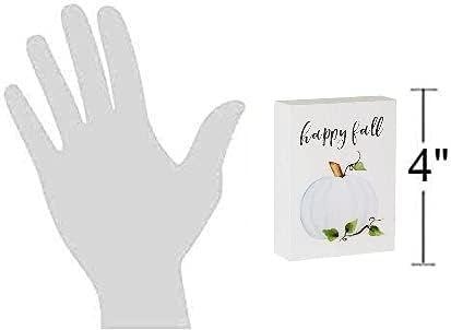 Collins "Happy Fall" Mini Sign with Pumpkin - Decorative Wooden Block Sign for Desk or Shelf Display...