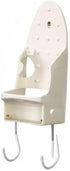 Household Essentials 166-1 Iron Wall Mount with Attached Ironing Board Hooks,White...