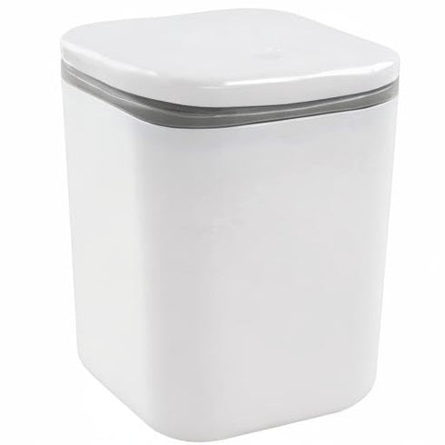 0.5 Gallon Tiny Countertop Trash Can, Mini Desktop Garbage Can with Push-Button, White...