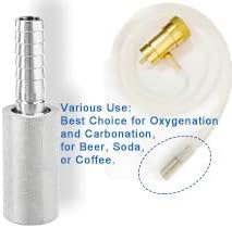 YOUHO 2PCS 0.5 Micron Diffusion Stone Stainless Steel Aeration Stone Carbonating Stone with 1/4" Barb for Homebrew Wine Beer Soda Air Stone...