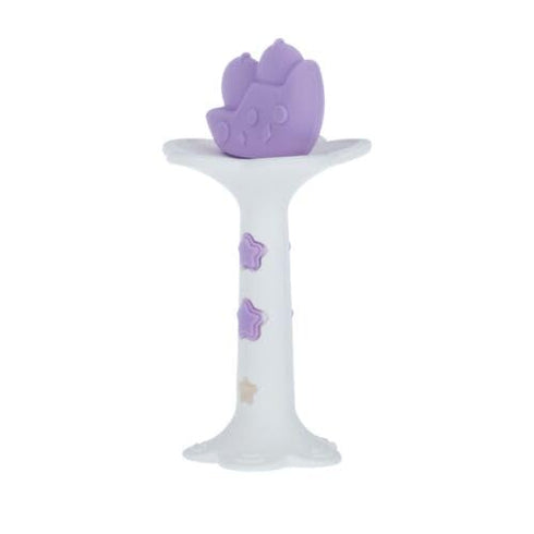 Nuby Silicone Fun Teethers - (2-Pack) Baby Teething Toy - Chick and Tuba Shapes - 3+ Months - Purple and Pink...