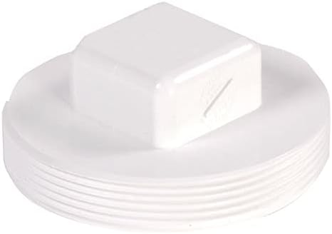 NDS 31P8 PVC S&D Cleanout Plug, with 3-Inch MPT Connection, Works with 3-Inch FPT Drain Fittings Attached to Sewer and Drain Pipe, White...