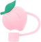 1Pc Pink Peach Straw Cap,8mm,Reusable Straw Tips Lids Drinking Straw Dispensers,Cute Silicone Straw Covers Cap for Stanley Cup,Dust-Proof Drinking...