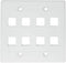 RiteAV - Keystone Wall Plate Double Gang 8-Port White (1 Piece Flush)...