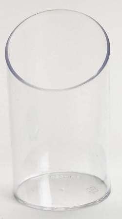 Zappy Elegant Clear Slanted Cylinder Mini Dessert Appetizer Cup 2.5 oz Plastic Tasting/Sample Shot Glasses Parfait Glass/Souffle Jello Tumbler (25...