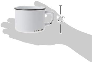 Abbott Collection 27-ENAMEL/CAP WHT Enamel Look Stoneware Cappuccino Mug, White...