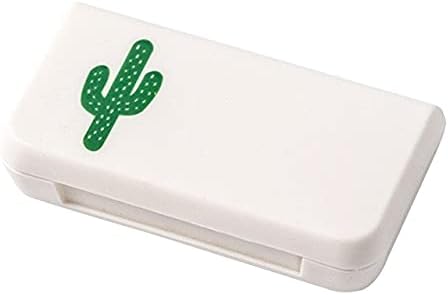 Daily Pill Box Case Waterproof Medicine Organizer Vitamin Holder Mini Pill Medicine Container for Travel Use -3 Compartments-Cactus...